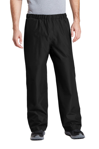 Front View of Black Port Authority Torrent Waterproof Pant. PT333