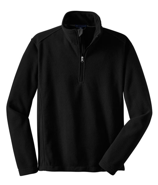 Front View of Black Port Authority Value Fleece 1/4-Zip Pullover. F218
