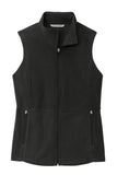 Front View of Black Port Authority Women's Accord Microfleece Vest L152