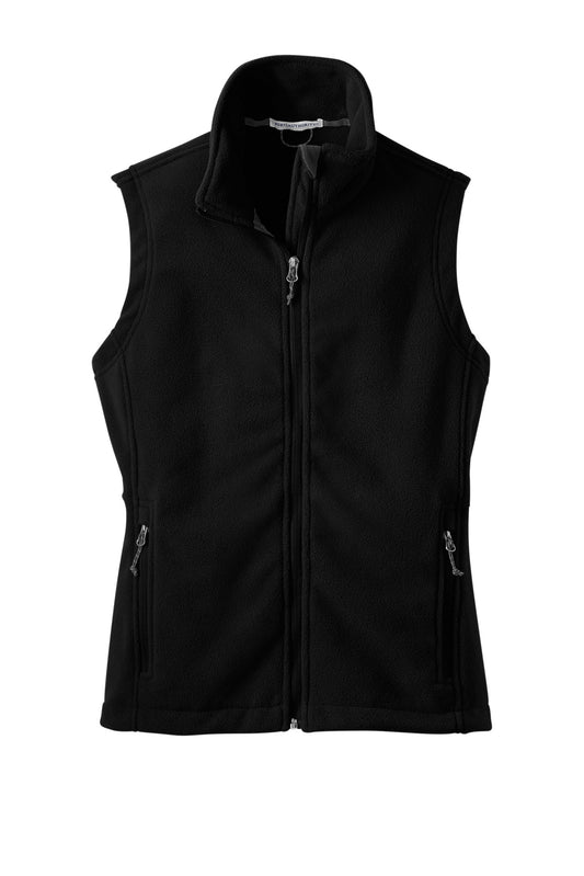 Front View of Black Port Authority Women's Value Fleece Vest. L219
