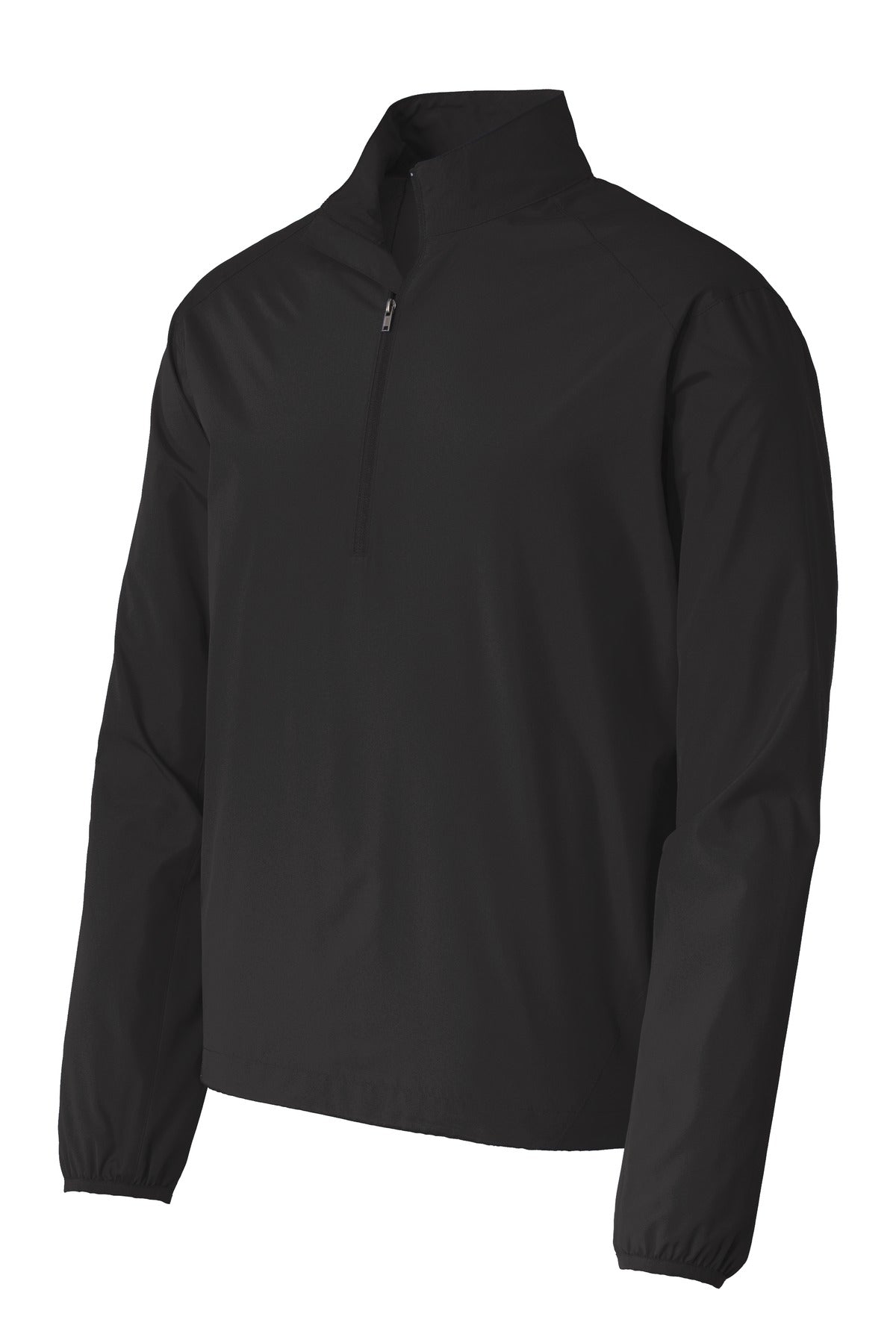 Front View of Black Port Authority Zephyr 1/2-Zip Pullover. J343