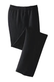 Front View of Black Sport-Tek Open Bottom Sweatpant. ST257