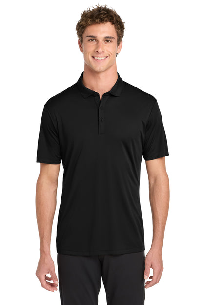 Front View of Black Sport-Tek Posi-UV Pro Polo. ST520