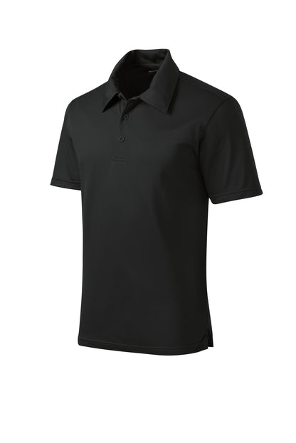 Front View of Black Sport-Tek PosiCharge Active Textured Polo. ST690