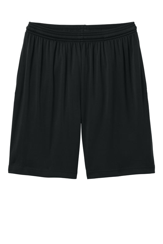 Front View of Black Sport-Tek PosiCharge Competitor 7" Pocketed Short ST349P