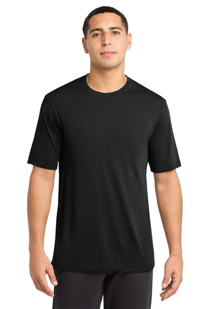 Front View of Black Sport-Tek PosiCharge Competitor Cotton Touch Tee. ST450