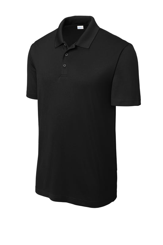 Front View of Black Sport-Tek PosiCharge Re-Compete Polo ST725