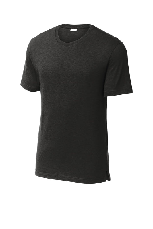 Front View of Black Sport-Tek PosiCharge Strive Tee. ST430