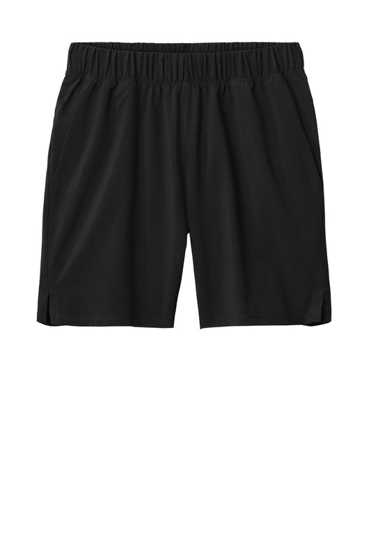 Front View of Black Sport-Tek Repeat 7" Short ST485