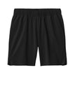 Front View of Black Sport-Tek Repeat 7" Short ST485