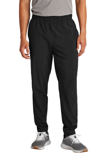 Front View of Black Sport-Tek Repeat Pant PST485