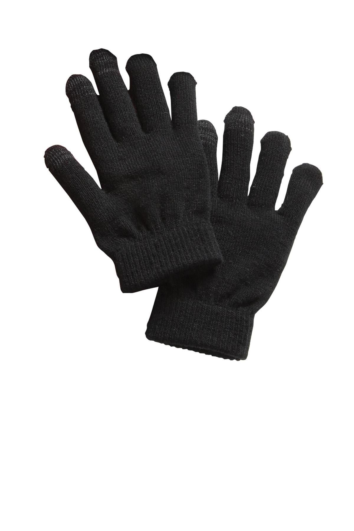 Front View of Black Sport-Tek Spectator Gloves. STA01