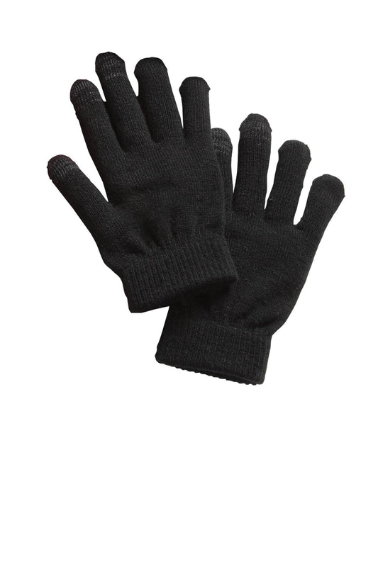 Front View of Black Sport-Tek Spectator Gloves. STA01