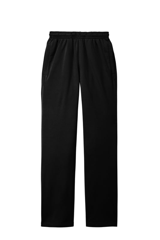 Front View of Black Sport-Tek Sport-Wick Fleece Pant. ST237