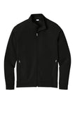 Front View of Black Sport-Tek Sport-Wick Flex Fleece Full-Zip. ST560