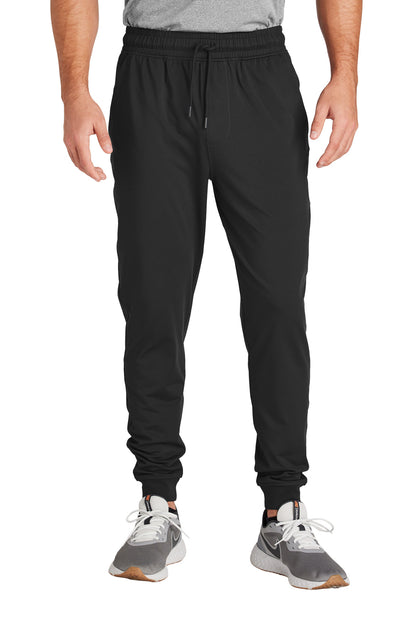 Front View of Black Sport-Tek Sport-Wick Stretch Jogger PST858