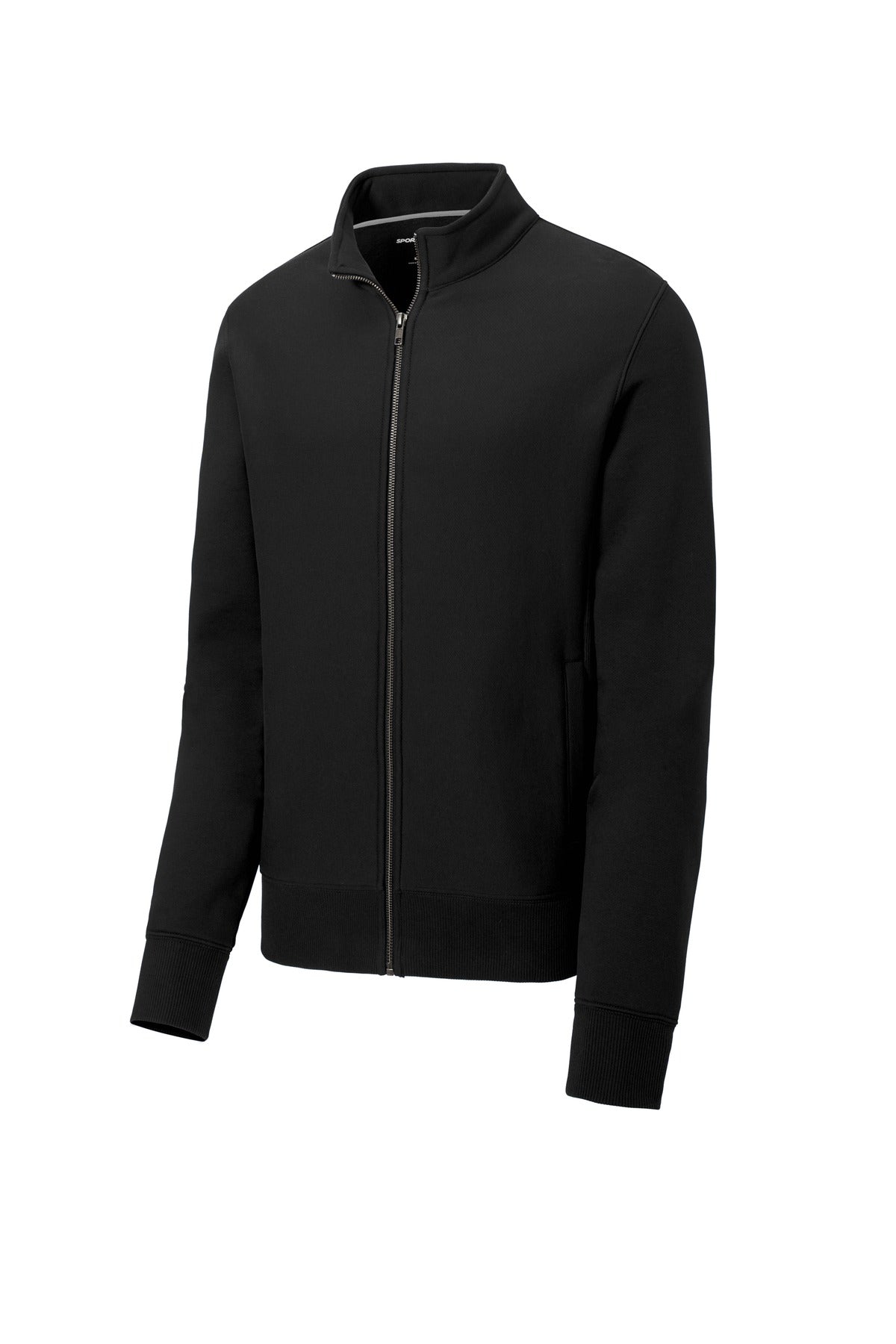 Front View of Black Sport-Tek Super Heavyweight Full-Zip Sweatshirt ST284
