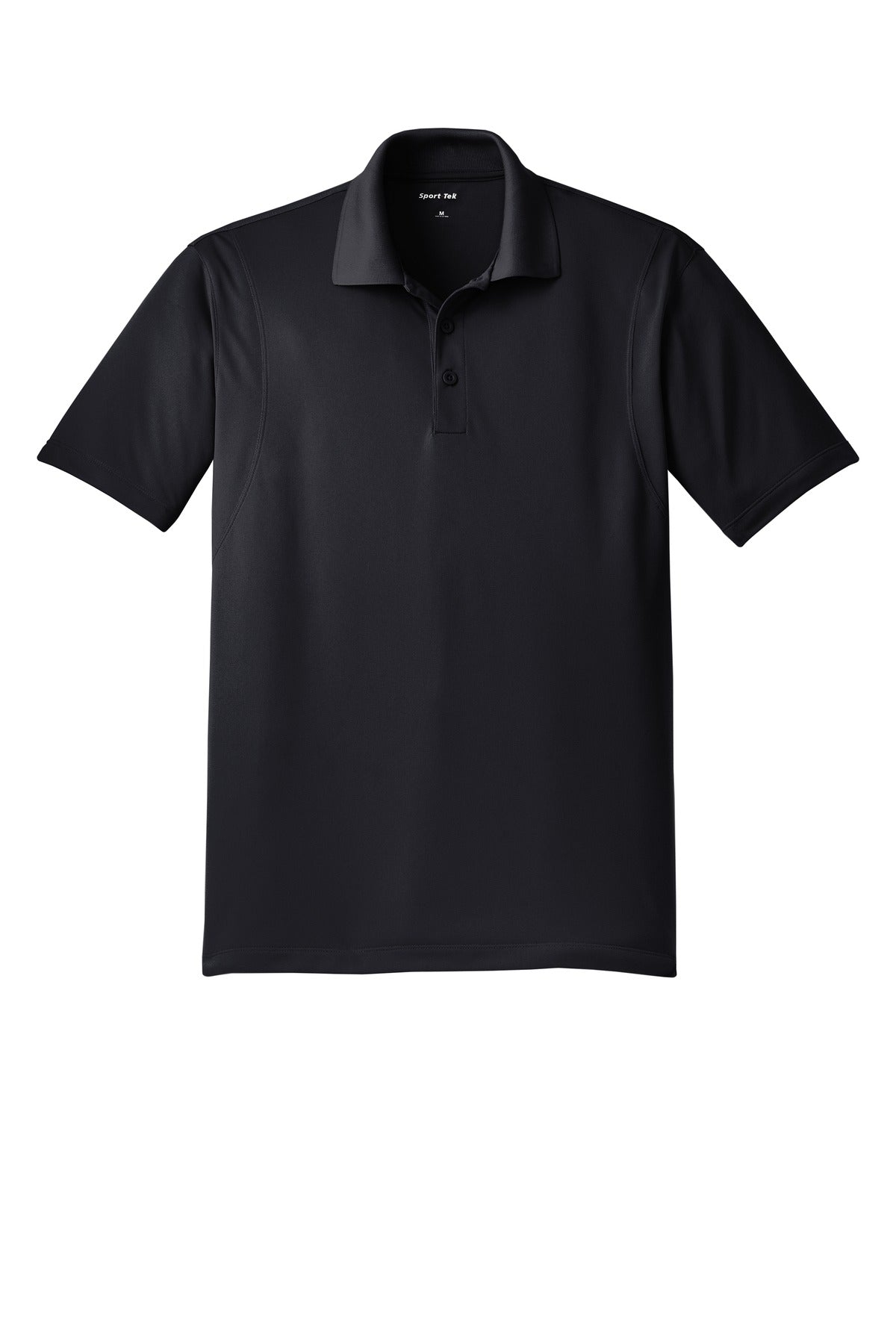 Front View of Black Sport-Tek Tall Micropique Sport-Wick Polo. TST650