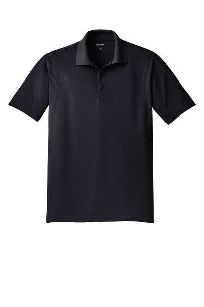 Front View of Black Sport-Tek Tall Micropique Sport-Wick Polo. TST650