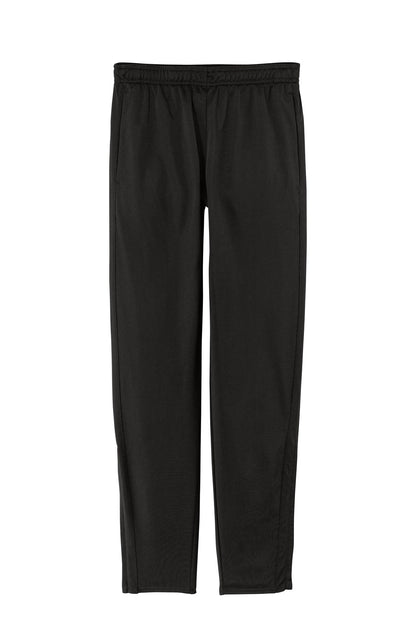 Front View of Black Sport-Tek Tricot Track Jogger. PST95
