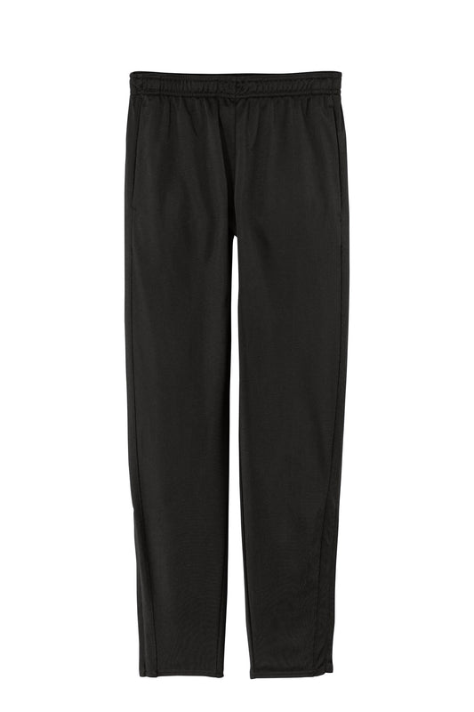 Front View of Black Sport-Tek Tricot Track Jogger. PST95