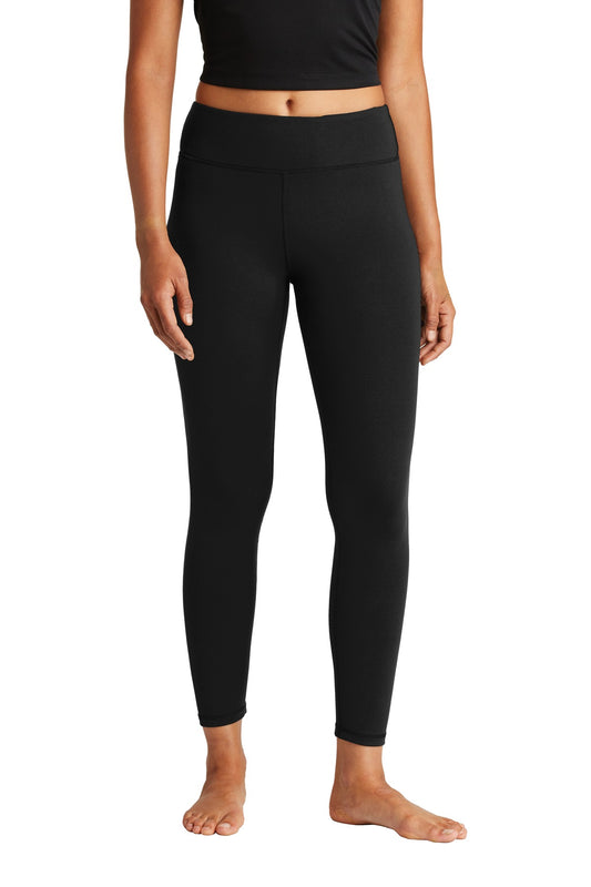 Front View of Black Sport-Tek Women's 7/8 Legging. LPST890