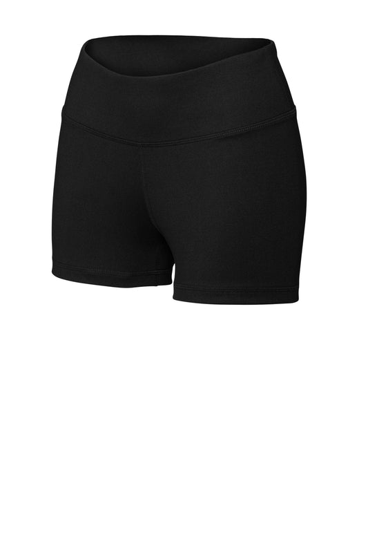 Front View of Black Sport-Tek Women's Interval 3" Short LST475