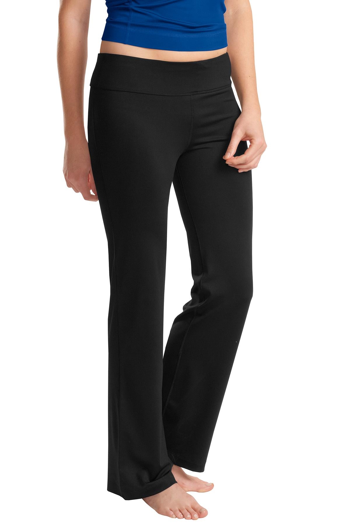 Front View of Black Sport-Tek Women's NRG Fitness Pant. LPST880