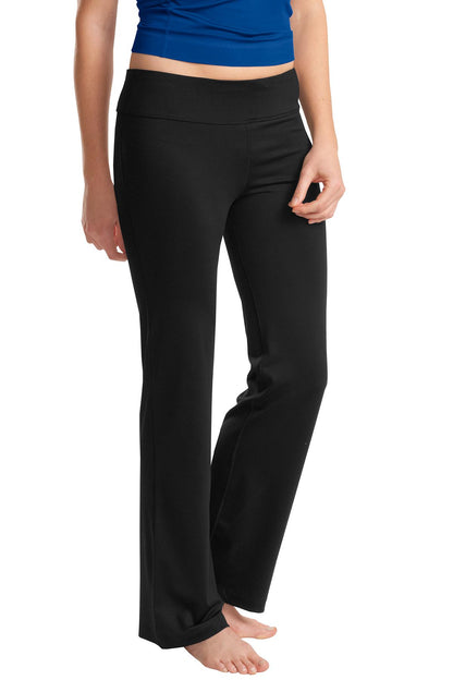 Front View of Black Sport-Tek Women's NRG Fitness Pant. LPST880