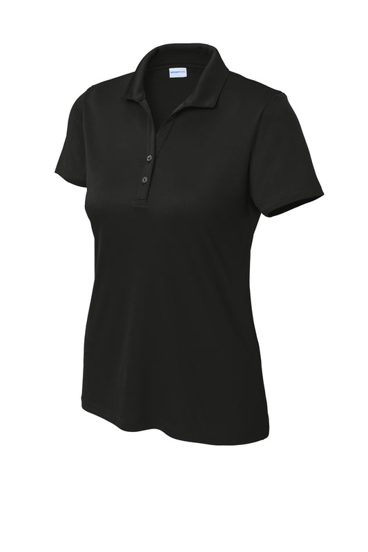 Front View of Black Sport-Tek Women's PosiCharge Re-Compete Polo LST725