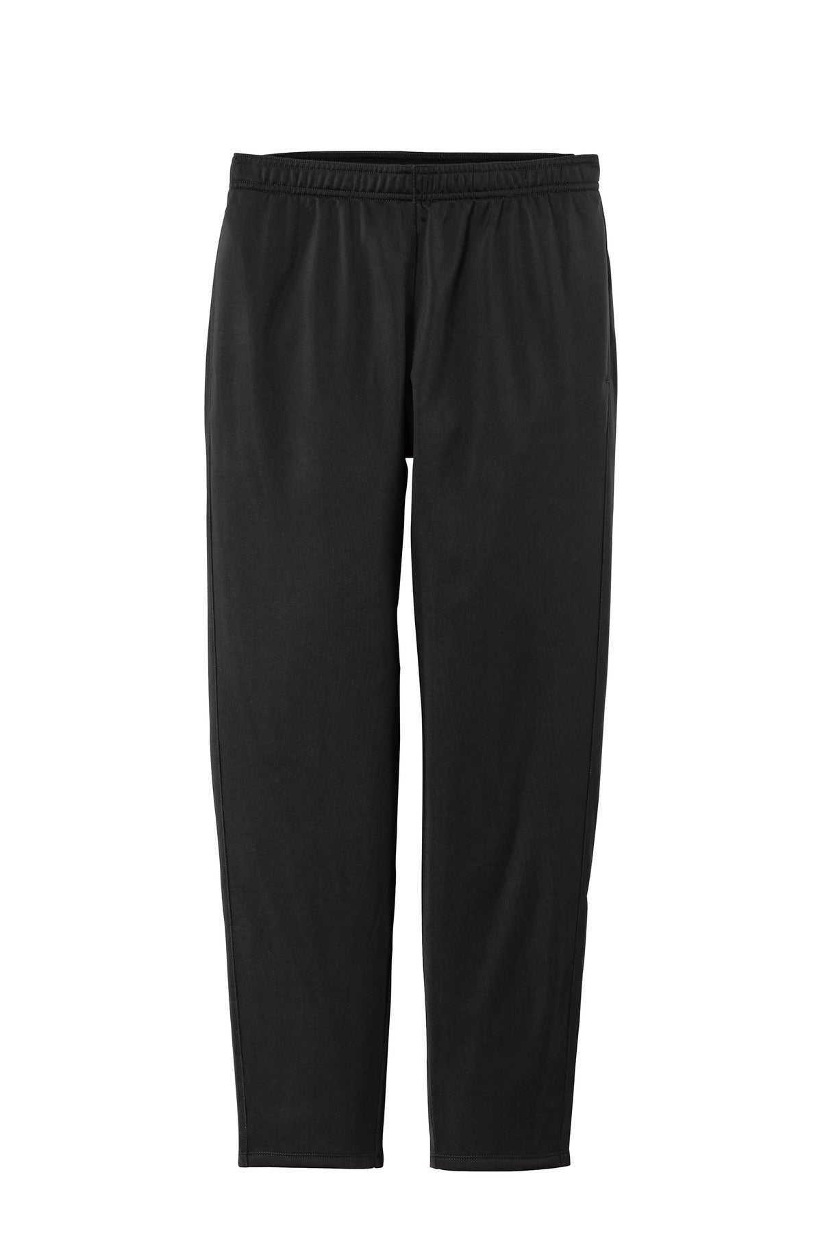 Front View of Black Sport-Tek Women's Tricot Track Jogger. LPST95