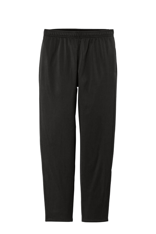 Front View of Black Sport-Tek Women's Tricot Track Jogger. LPST95