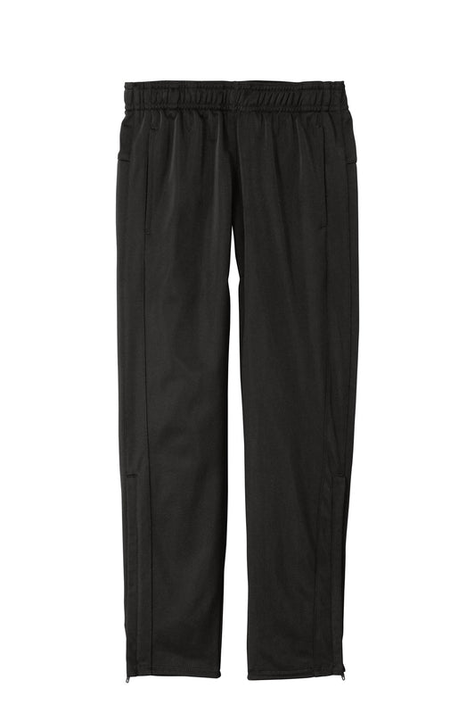Front View of Black Sport-Tek Youth Tricot Track Jogger. YPST95