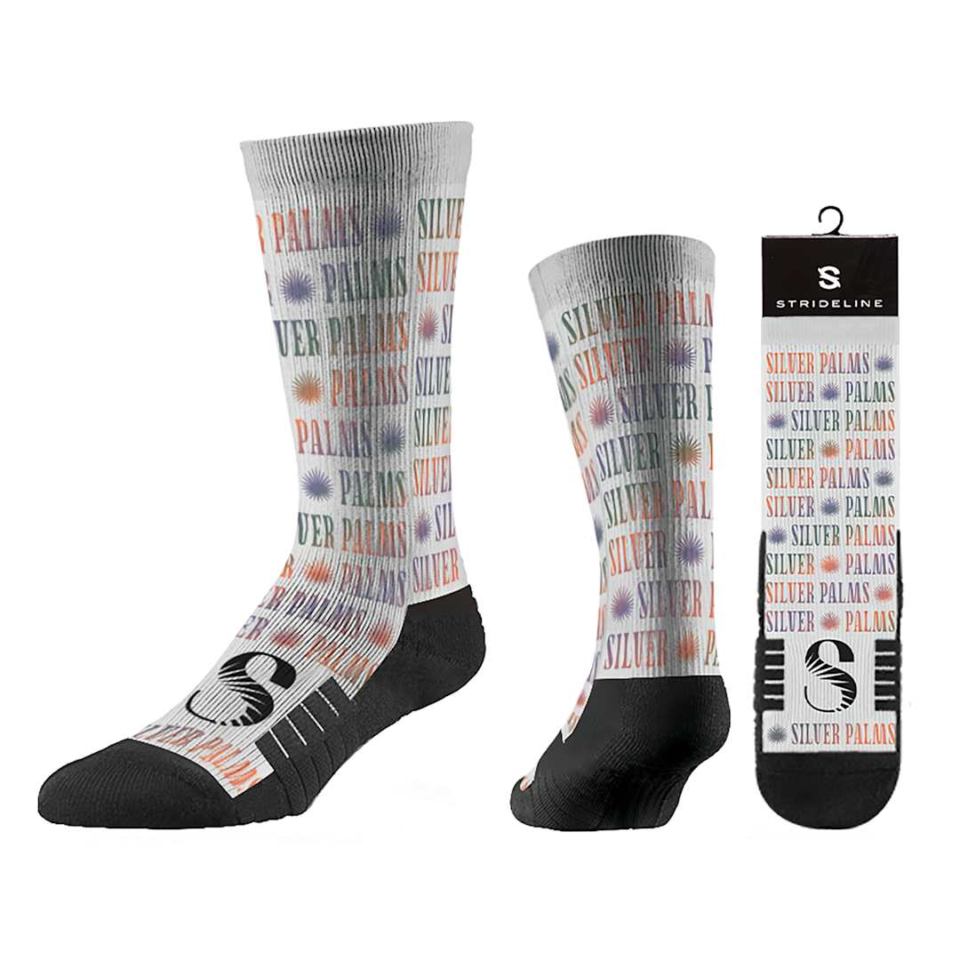 Front View of Black Strideline Premium Sublimation Socks