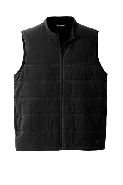 Front View of Black TravisMathew Cold Bay Vest TM1MW453