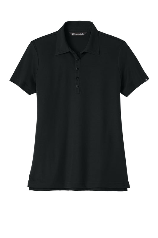 Front View of Black TravisMathew Women's Oceanside Solid Polo TM1WW001