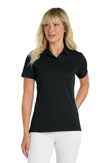 Front View of Black TravisMathew Women's Oceanside Solid Polo TM1WW001