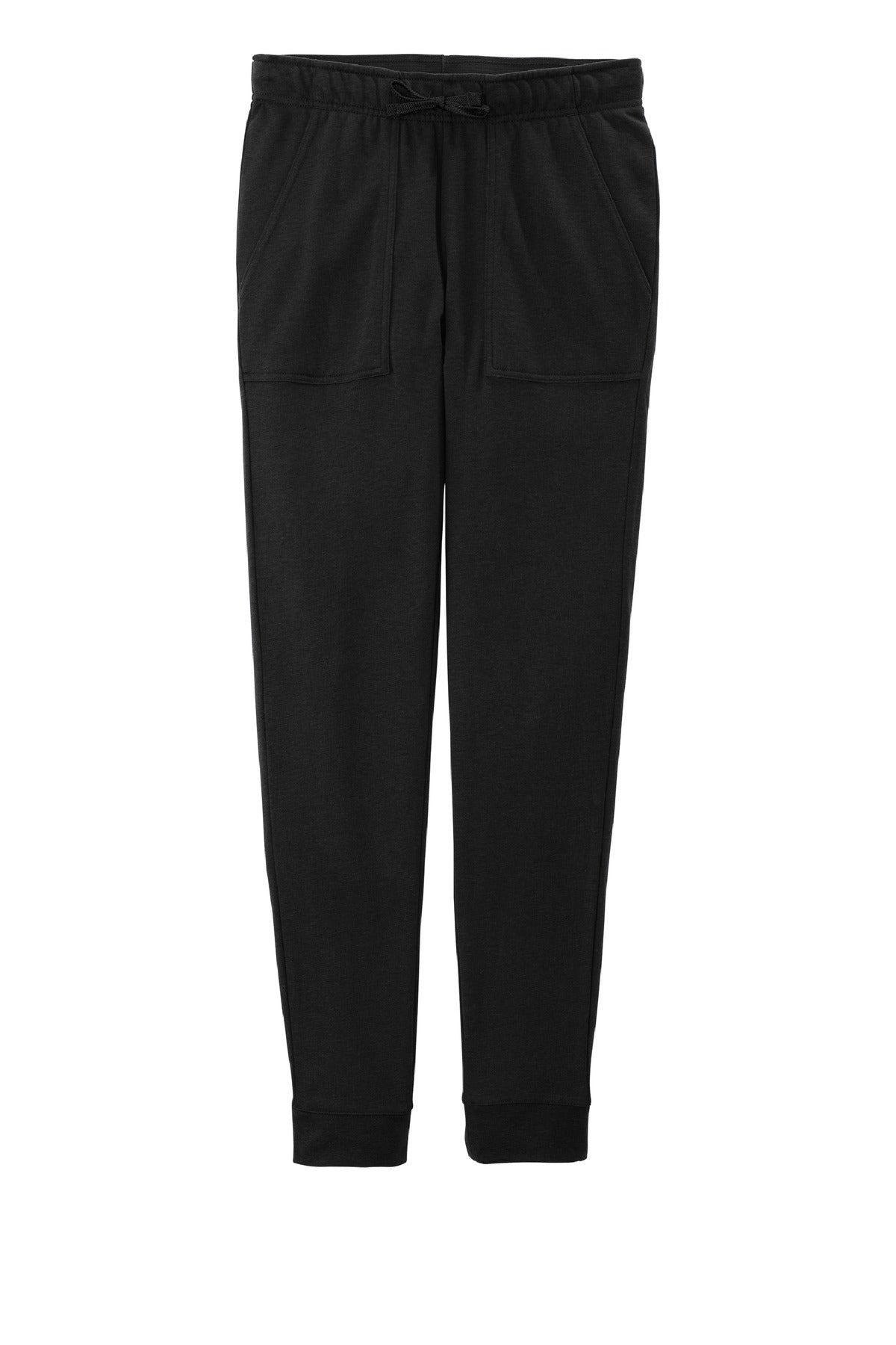 Front View of Black Triad So Sport-Tek Women's PosiCharge Tri-Blend Wicking Fleece Jogger LST299
