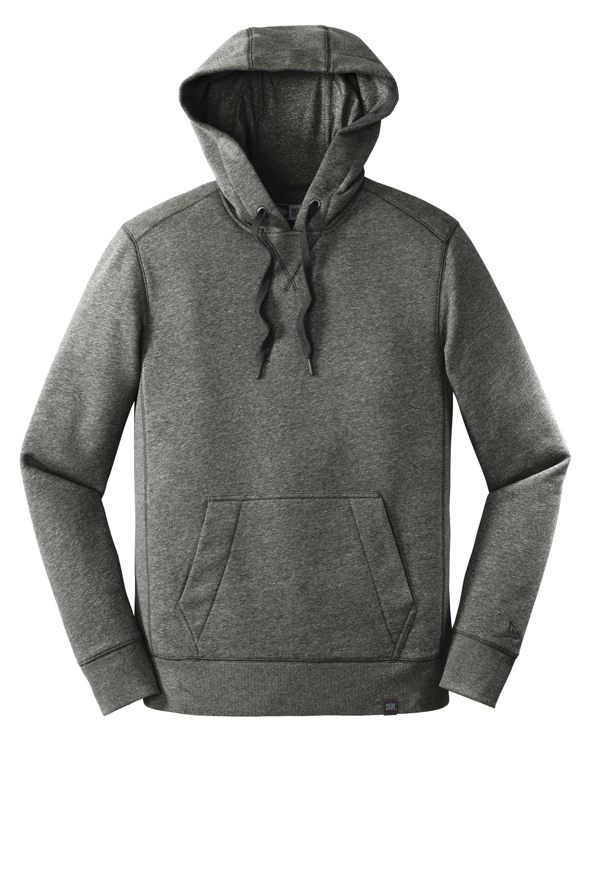 Front View of Black Twist New Era French Terry Pullover Hoodie. NEA500