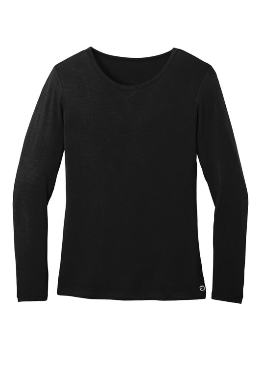 Front View of Black Wink Women's Long Sleeve Layer Tee WW4029