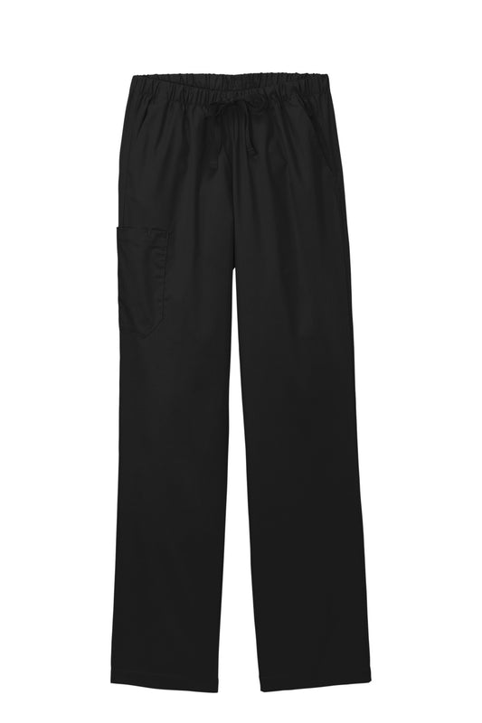 Front View of Black Wink Women's Petite WorkFlex Cargo Pant WW4550P