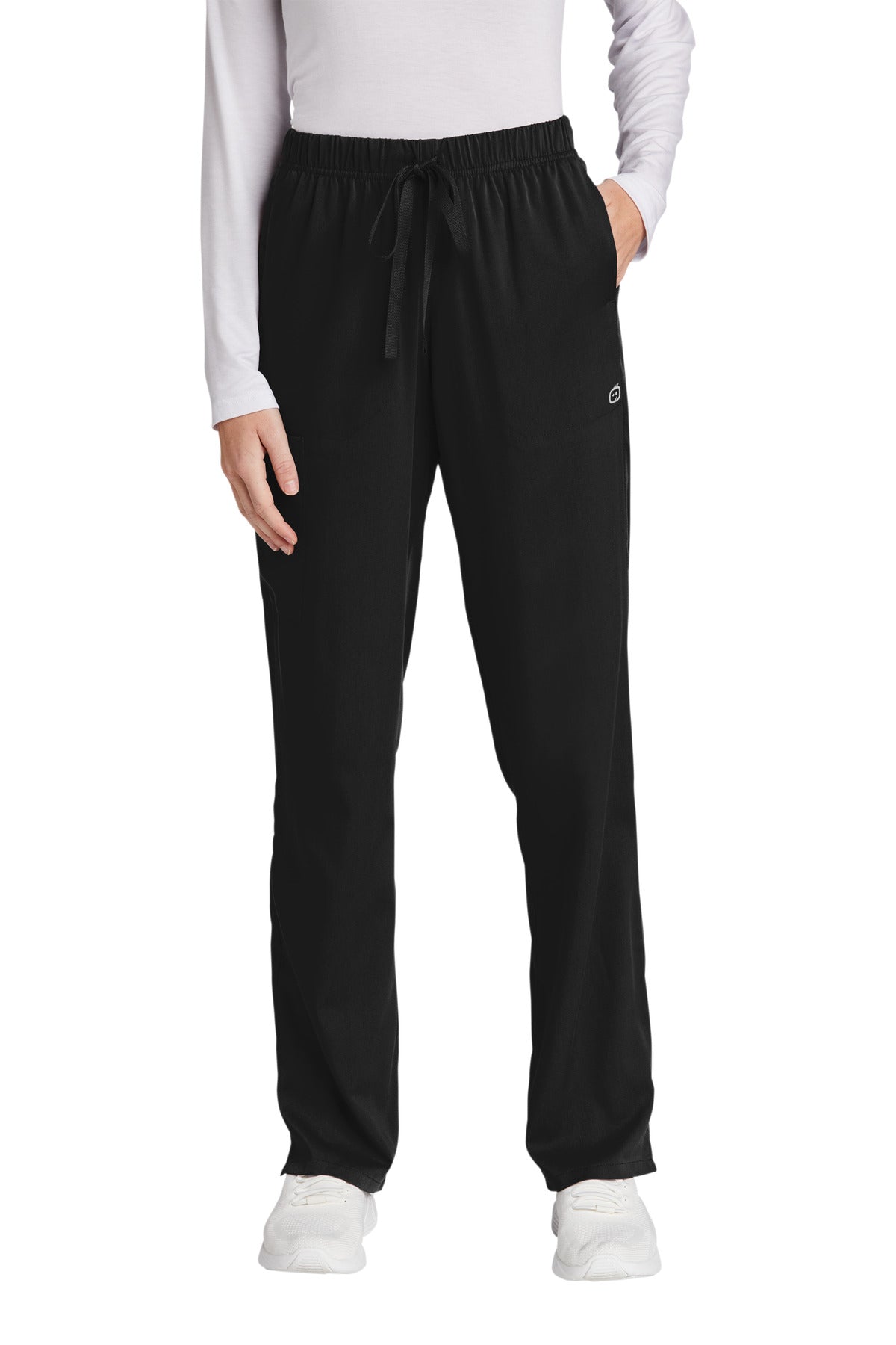 Front View of Black Wink Women's Premiere Flex Cargo Pant WW4158