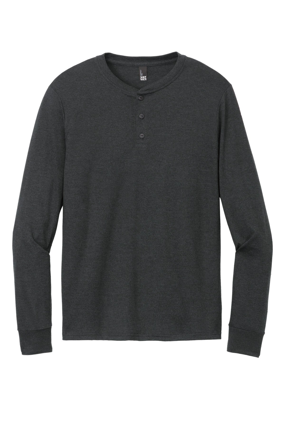 Front View of BlackFrost District Perfect Tri Long Sleeve Henley DT145
