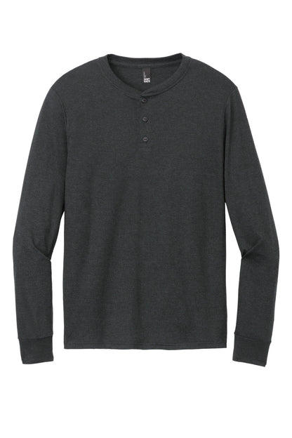 Front View of BlackFrost District Perfect Tri Long Sleeve Henley DT145