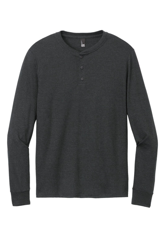 Front View of BlackFrost District Perfect Tri Long Sleeve Henley DT145
