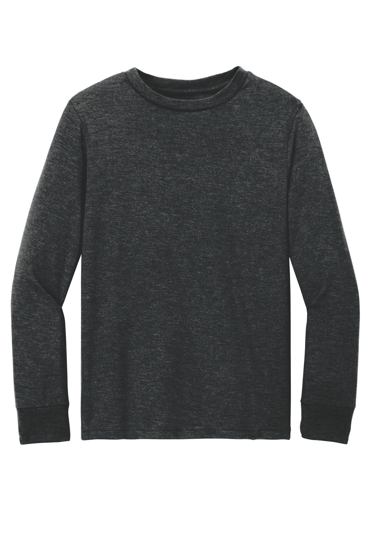Front View of BlackFrost District Youth Perfect Tri Long Sleeve Tee DT132Y