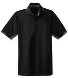 Front View of Black/Iron Gry Port Authority Dry Zone Colorblock Ottoman Polo. K524