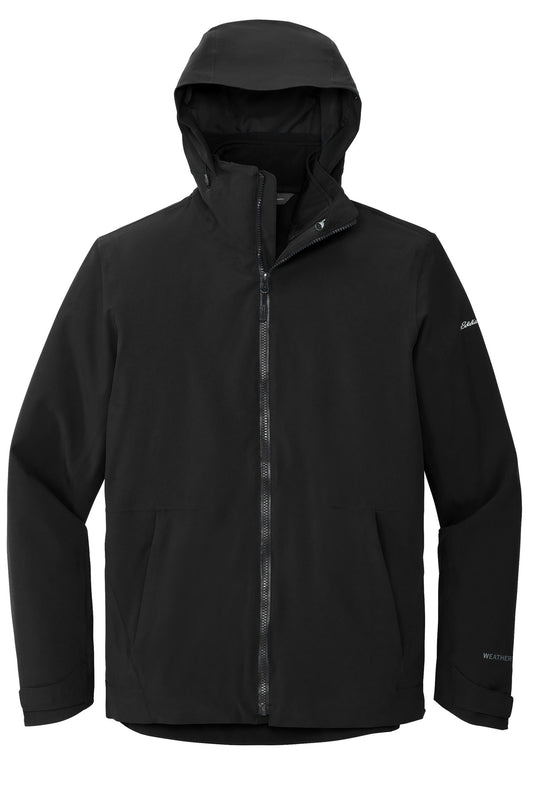 Front View of Black/Storm Gy Eddie Bauer WeatherEdge 3-in-1 Jacket EB656