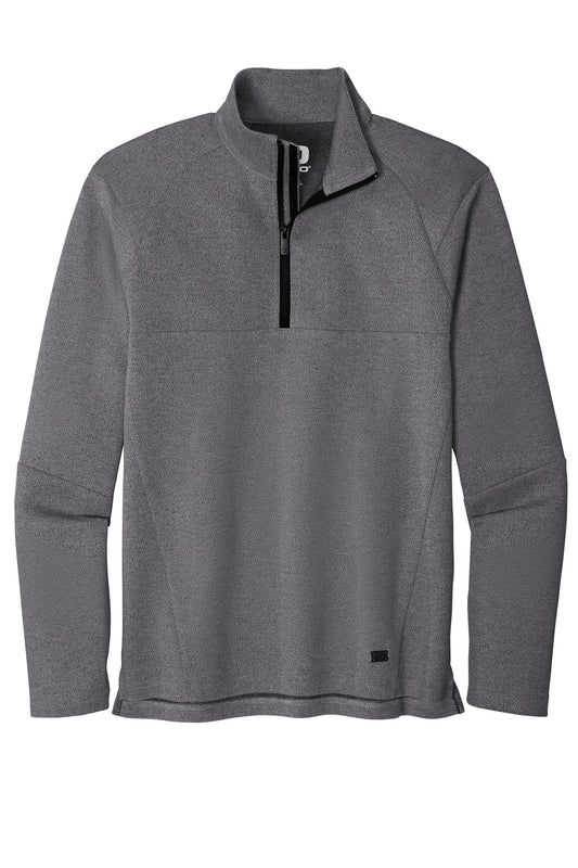 Front View of Blacktop Hthr OGIO Transition 1/4-Zip. OG821