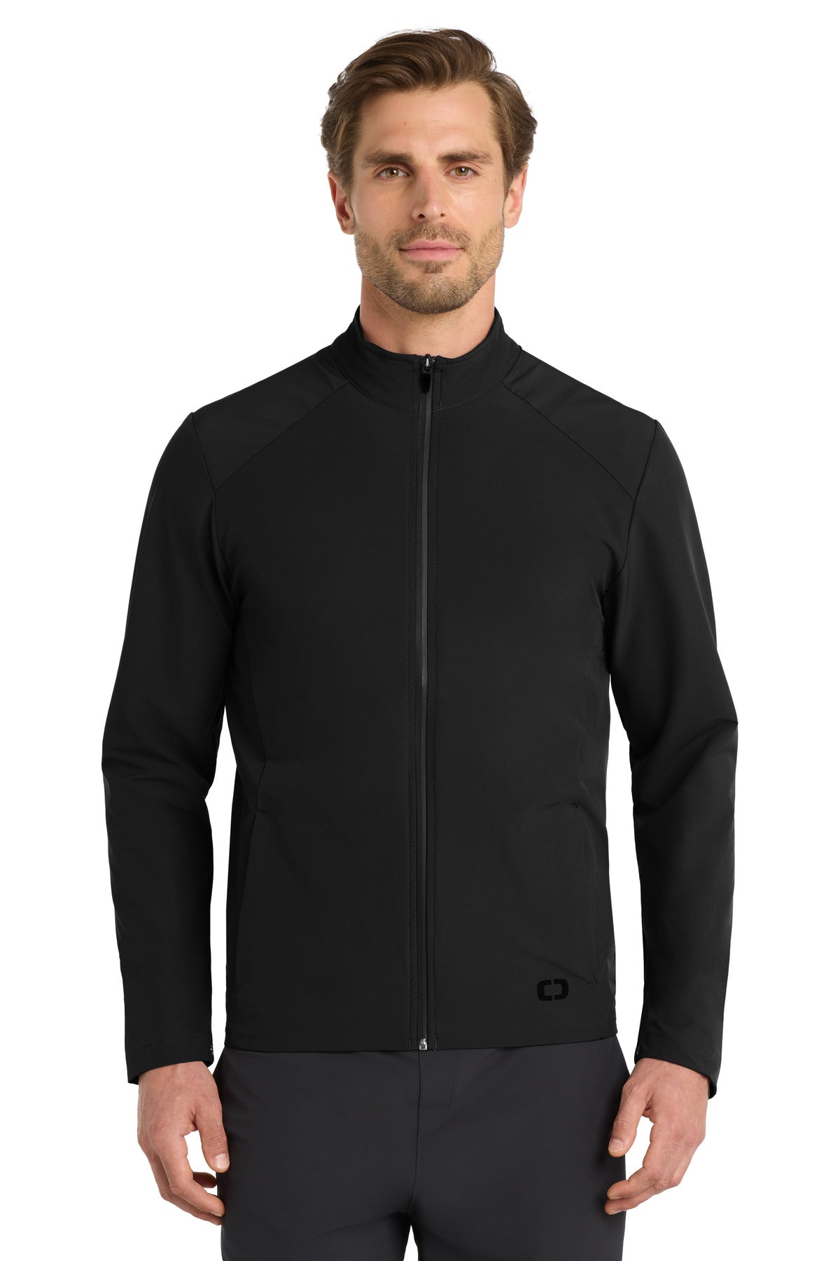 Front View of Blacktop OGIO Connection Full-Zip OG706